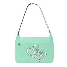 Load image into Gallery viewer, Ti Amo I love you - Exclusive Brand - Magic Mint - Double White Heart - Journey Computer Shoulder Bag
