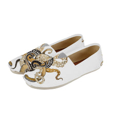 Load image into Gallery viewer, Ti Amo I love you  - Exclusive Brand  - White Octopus - Casual Flat Driving Shoe
