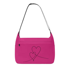 Load image into Gallery viewer, Ti Amo I love you - Exclusive Brand  - Deep Cerise - Double Script Heart - Journey Computer Shoulder Bag
