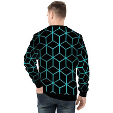 Load image into Gallery viewer, Ti Amo I love you - Exclusive Brand - Black with Verdigris 3D Boxes - Men&#39;s Sweatshirt
