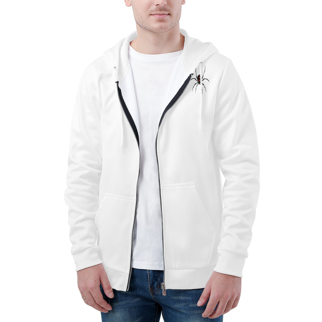 Ti Amo I love you - Exclusive Brand  - White - Spider  -Men's  Zip Hoodie