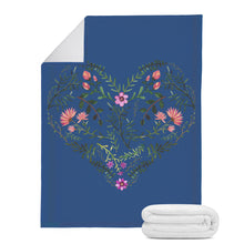 Load image into Gallery viewer, Ti Amo I love you - Exclusive Brand - Chambray 2 - Floral Heart - Blankets
