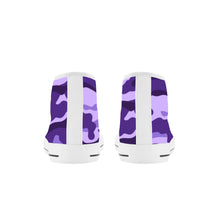 Load image into Gallery viewer, Ti Amo I love you - Exclusive Brand  - Minsk, Grape 2,  Mauve 2, Fushia Blue &amp; Jacarta Camouflage - Kids High Top Canvas Shoes
