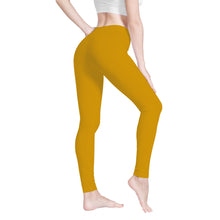 Load image into Gallery viewer, Ti Amo I love you - Exclusive Brand - Gamboge Yellow - Double White Heart -Womens / Teen Girls / Womens Plus Size - Yoga Leggings - Sizes XS-3XL
