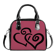 Load image into Gallery viewer, Ti Amo I love you - Exclusive Brand - Hippie Pink - Double Black Heart -  Shoulder Handbag
