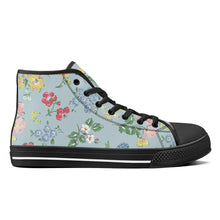 Load image into Gallery viewer, Ti Amo I love you - Exclusive Brand - Jungle Mist with Flowers - High-Top Canvas Shoes - Black
