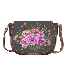 Load image into Gallery viewer, Ti Amo I love you - Exclusive Brand  - Davy&#39;s Grey - Pink Floral -  Saddle Bag
