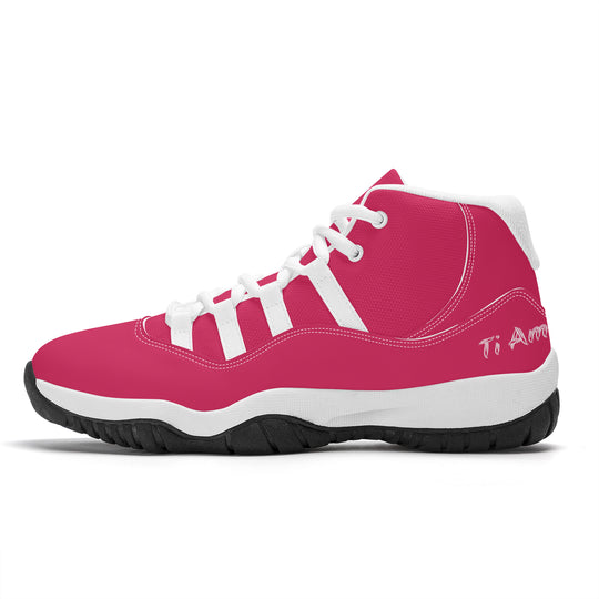 Ti Amo I love you - Exclusive Brand - Cerise Red 2 - High Top Air Retro Sneakers - White