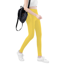 Load image into Gallery viewer, Ti Amo I love you - Exclusive Brand   - Mustard Yellow - White Daisy -  Yoga Leggings
