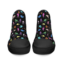 Load image into Gallery viewer, Ti Amo I love you - Exclusive Brand - Black - Sea Creatures - High-Top Canvas Shoes - Black Soles
