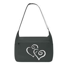 Load image into Gallery viewer, Ti Amo I love you - Exclusive Brand  - Lol Black -  Double White Heart - Journey Computer Shoulder Bag
