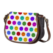 Load image into Gallery viewer, Ti Amo I love you - Rainbow Smiley Faces -  Saddle Bag
