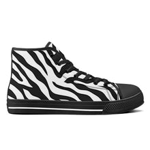 Load image into Gallery viewer, Ti Amo I love you - Exclusive Brand - Zebra - High-Top Canvas Shoes - Black Soles
