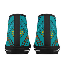 Load image into Gallery viewer, Ti Amo I love you - Exclusive Brand - Persian Green - Deco Dots -  High-Top Canvas Shoes - Black Soles
