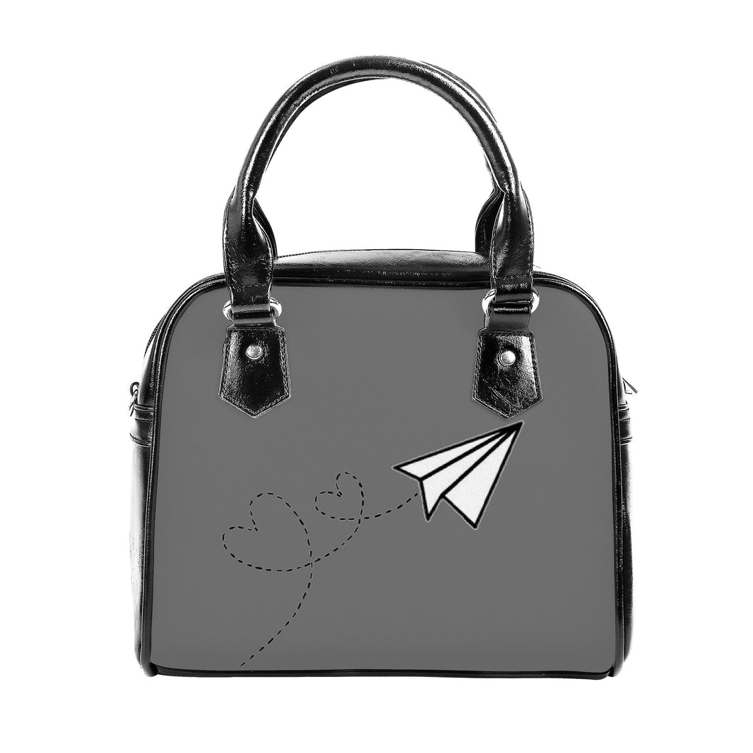 Ti Amo I love you  - Exclusive Brand  - Dove Gray - Paper Airplane - Shoulder Handbag