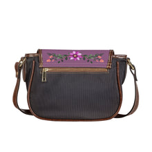 Load image into Gallery viewer, Ti Amo I love you - Exclusive Brand - Chinese Violet - Floral Bouquet - Saddle Bag
