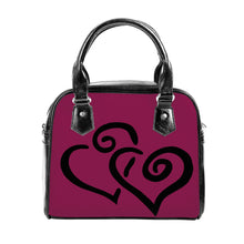 Load image into Gallery viewer, Ti Amo I love you - Exclusive Brand - Wine - Double Black Heart -  Shoulder Handbag
