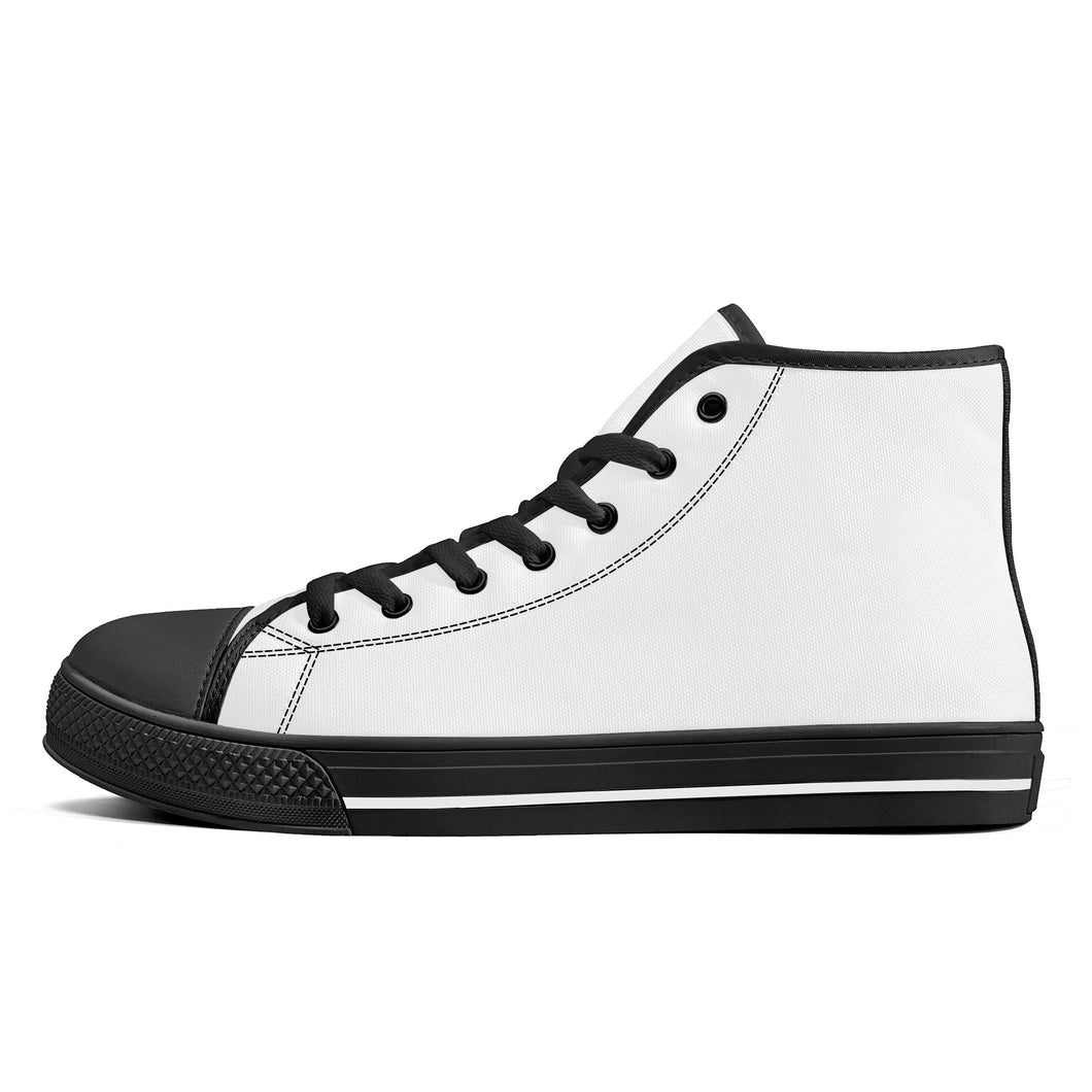 Ti Amo I love you - Exclusive Brand - White - High-Top Canvas Shoes - Black Soles