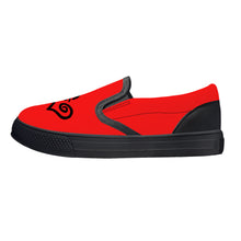 Load image into Gallery viewer, Ti Amo I love you - Exclusive Brand - Red - Double Black Heart -  Kids Slip-on shoes - Black Soles
