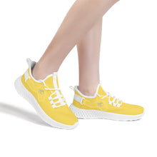 Load image into Gallery viewer, Ti Amo I love you - Exclusive Brand  - Mustard Yellow -  Double Heart - Womens Mesh Knit Shoes - White Soles
