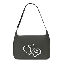 Load image into Gallery viewer, Ti Amo I love you - Exclusive Brand - Black Olive - Double White Heart - Journey Computer Shoulder Bag
