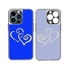 Load image into Gallery viewer, Ti Amo I love you - Exclusive Brand - Blue Blue Eyes - Double White Heart - iPhone 13 Matte Back with Soft Texture Edge Case (3 cameras)
