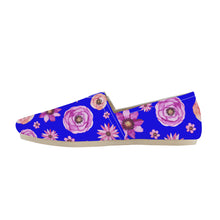 Load image into Gallery viewer, Ti Amo I love you  - Exclusive Brand  - Neon Blue with Flowers - Casual Flat Driving Shoe
