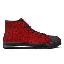 Load image into Gallery viewer, Ti Amo I love you - Exclusive Brand - Christmas Snow Flake - High-Top Canvas Shoes - Black Soles
