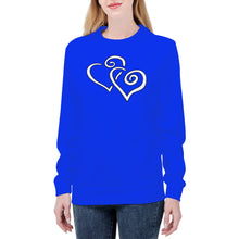 Load image into Gallery viewer, Ti Amo I love you - Exclusive Brand  - Blue Blue Eyes - Double White Heart  - Women&#39;s Sweatshirt
