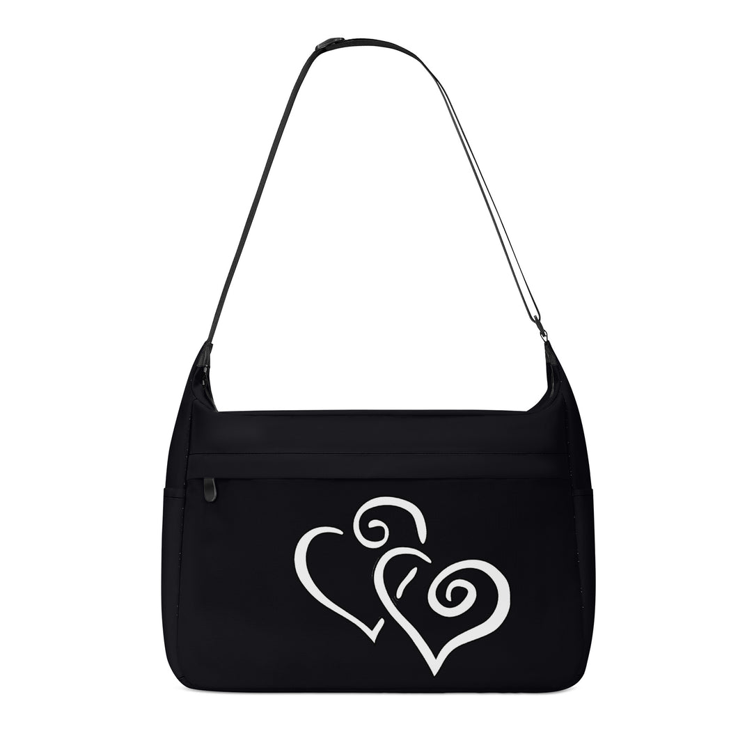 Ti Amo I love you - Exclusive Brand - Lights Out -  Double White Heart - Journey Computer Shoulder Bag