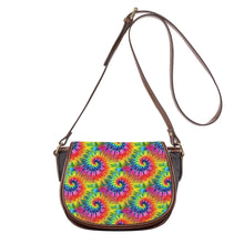 Load image into Gallery viewer, Ti Amo I love you - Exclusive Brand - Rainbow Swirled Tie-Dye Pattern - Saddle Bag
