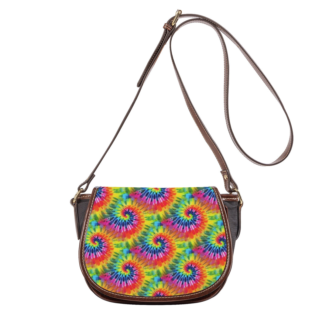 Ti Amo I love you - Exclusive Brand - Rainbow Swirled Tie-Dye Pattern - Saddle Bag