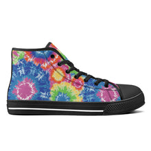 Load image into Gallery viewer, Ti Amo I love you - Exclusive Brand - Tie-Dye- High-Top Canvas Shoes - Black Soles
