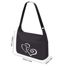 Load image into Gallery viewer, Ti Amo I love you - Exclusive Brand - Carbon Graphite - Double White Heart - Journey Computer Shoulder Bag
