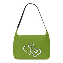 Load image into Gallery viewer, Ti Amo I love you - Exclusive Brand - Olive Drab - Double White Heart - Journey Computer Shoulder Bag
