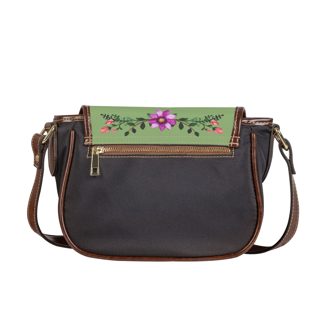 Ti Amo I love you - Exclusive Brand - Olivine - Floral Bouquet - Saddle Bag