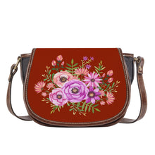 Load image into Gallery viewer, Ti Amo I love you - Exclusive Brand - Dark Red 2 - Floral Bouquet - Saddle Bag
