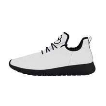 Load image into Gallery viewer, Ti Amo I love you - Exclusive Brand  - White - Double Black Heart - Lightweight Mesh Knit Sneaker - Black Soles
