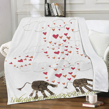 Load image into Gallery viewer, Ti Amo I love you - Exclusive Brand - Child&#39;s Elephant Drawing with Heart Clouds - Blankets
