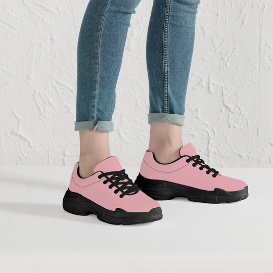Ti Amo I love you  - Exclusive Brand  - Mandys Pink - Double Black Heart - Chunky Sneakers - Black Soles