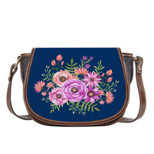 Load image into Gallery viewer, Ti Amo I love you - Exclusive Brand - Astros Navy -  Floral Bouquet - Saddle Bag
