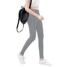 Load image into Gallery viewer, Ti Amo I love you - Exclusive Brand  - Oslo Gray - White Daisy - Womens / Teen Girls  / Womens Plus Size  - Yoga Leggings - Sizes XS-3XL
