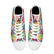 Load image into Gallery viewer, Ti Amo I love you - Exclusive Brand - Colorful Flowers - High-Top Canvas Shoes - White Soles
