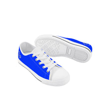 Load image into Gallery viewer, Ti Amo I love you - Exclusive Brand - Blue Blue Eyes - Double White Heart - Kids Low Top Canvas Shoes
