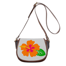 Load image into Gallery viewer, Ti Amo I love you - Exclusive Brand - Alto Gray - Hawaiian Flower - Saddle Bag
