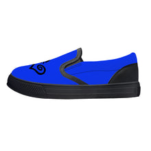 Load image into Gallery viewer, Ti Amo I love you - Exclusive Brand  - Blue Blue Eyes - Double Black Heart - Kids Slip-on shoes - Black Soles
