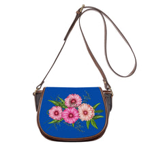 Load image into Gallery viewer, Ti Amo I love you - Exclusive Brand - Dark Blue - Pink Floral - Saddle Bag
