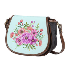 Load image into Gallery viewer, Ti Amo I love you - Exclusive Brand - Light Cyan - Floral Bouquet - Saddle Bag
