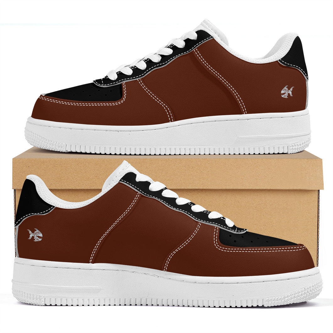 Ti Amo I love you - Exclusive Brand -Unisex - Brown with Black Accents Low Top Unisex Sneakers