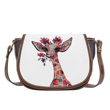 Load image into Gallery viewer, Ti Amo I love you - Exclusive Brand - White - Giraffe - Saddle Bag
